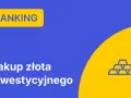 Niebieski baner z napisem "RANKING" i ikoną sztabek złota.