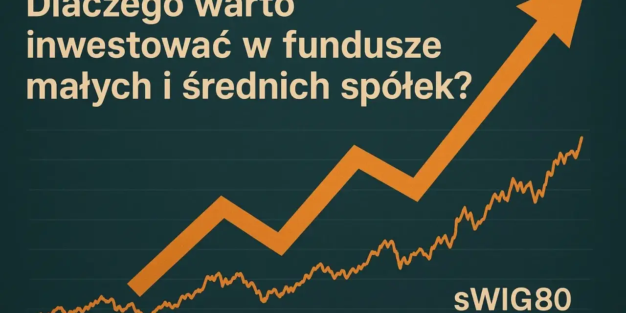 Dlaczego warto inwestować w fundusze małych i średnich spółek? Wykres pokazuje wzrost, sugerując potencjalne zyski.