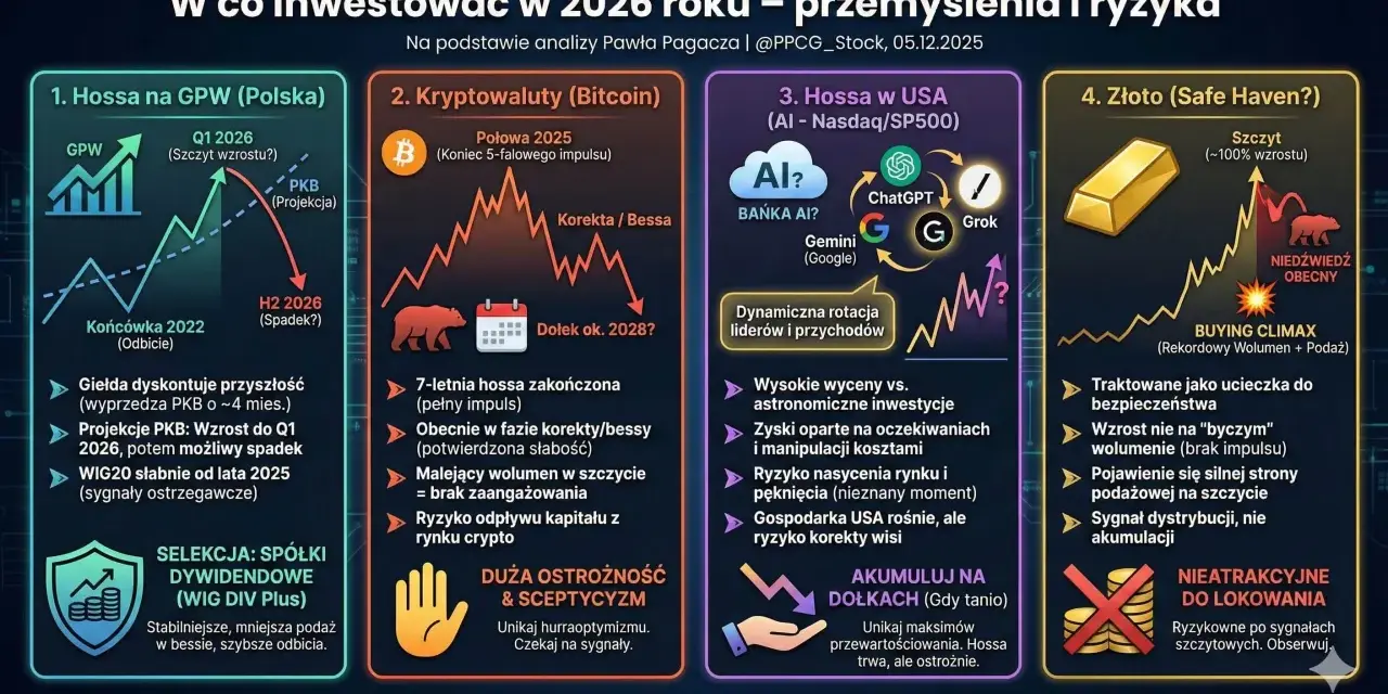 Analiza 2026: Hossa na GPW, Bitcoin, Hossa w USA (AI), Złoto. Gdzie inwestować na giełdzie? Sprawdź prognozy i ryzyka.