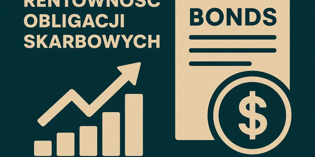 Wykres wzrostu i dokument z napisem "BONDS" oraz symbolem dolara.