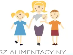 Ilustracja pokazuje rodzinę: matkę z dziećmi. Podpis "FUNDUSZ ALIMENTACYJNY" wyjaśnia, jak działa fundusz alimentacyjny, wspierając rodziny.