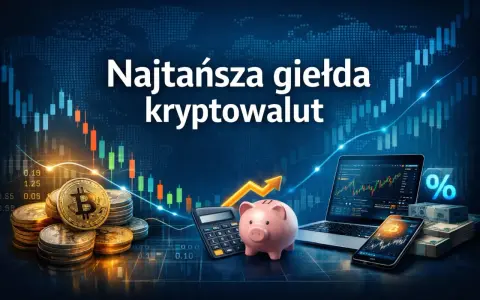 Złote monety z symbolem Bitcoina, skarbonka, kalkulator i laptop z wykresem giełdowym. Szukasz najlepszej giełdy kryptowalut?