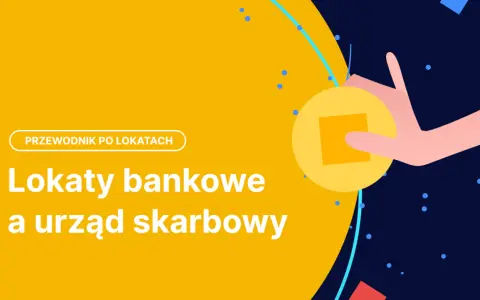 Przewodnik po lokatach: czy od lokaty płaci się podatek? Grafika przedstawia rękę trzymającą monetę, symbolizującą finanse i urząd skarbowy.