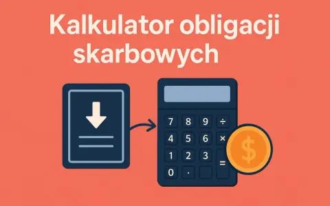 Grafika przedstawia kalkulator, monetę z symbolem dolara i ikonę pobierania.