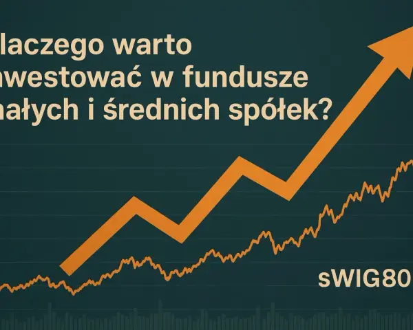 Dlaczego warto inwestować w fundusze małych i średnich spółek? Wykres pokazuje wzrost, sugerując potencjalne zyski.