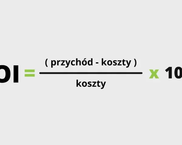 Wzór na ROI: (przychód - koszty) / koszty * 100. Pozwala to łatwo obliczyć rentowność inwestycji.