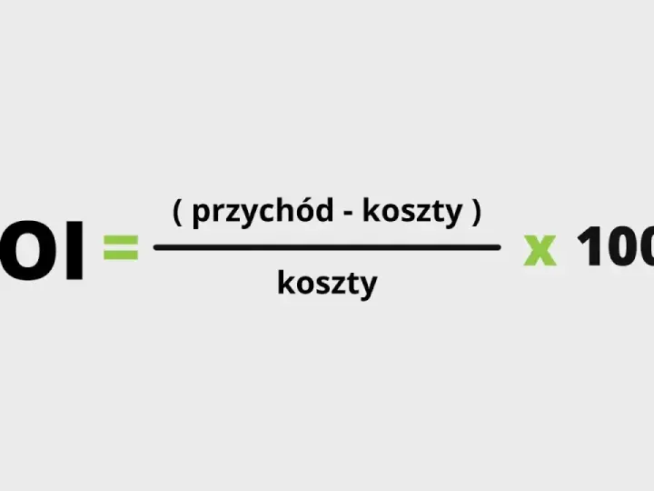 Wzór na ROI: (przychód - koszty) / koszty * 100. Pozwala to łatwo obliczyć rentowność inwestycji.