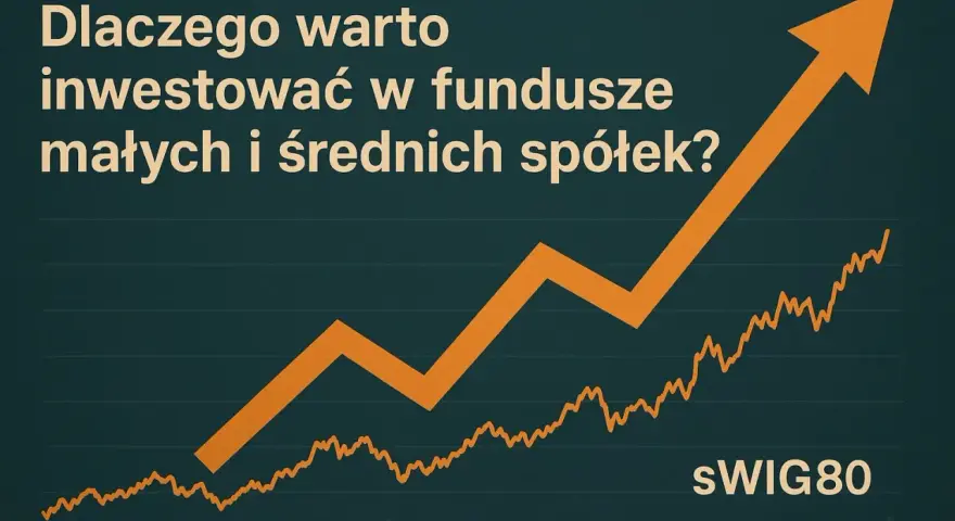 Dlaczego warto inwestować w fundusze małych i średnich spółek? Wykres pokazuje wzrost, sugerując potencjalne zyski.