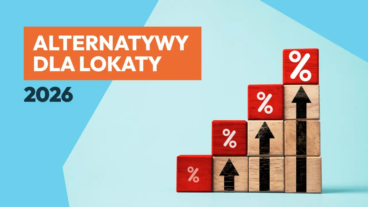 Alternatywy dla lokat w 2026 roku. Czy lokaty ING się opłacają? Wschodząca drabina z procentami i strzałkami w górę.
