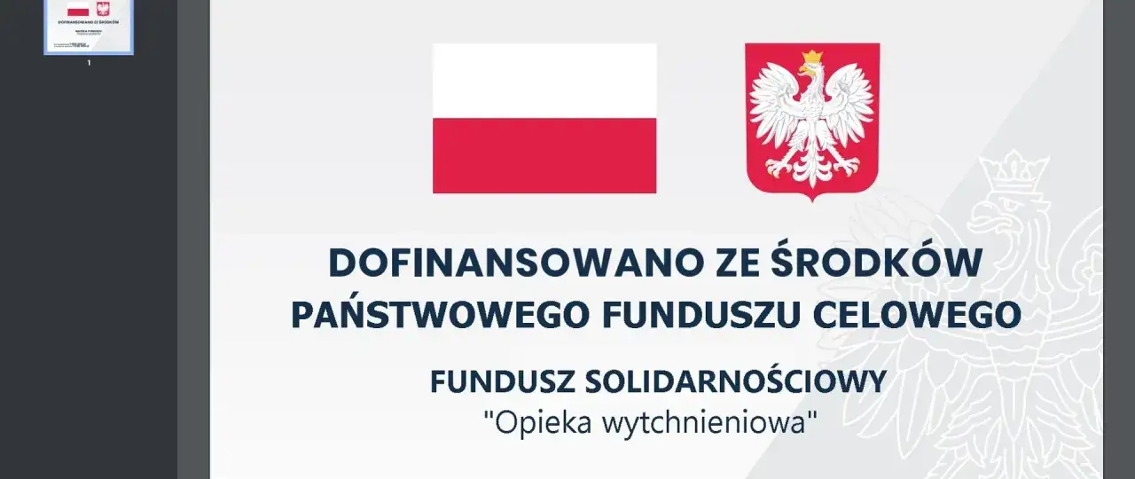Dofinansowano ze środków Państwowego Funduszu Celowego - Fundusz Solidarnościowy