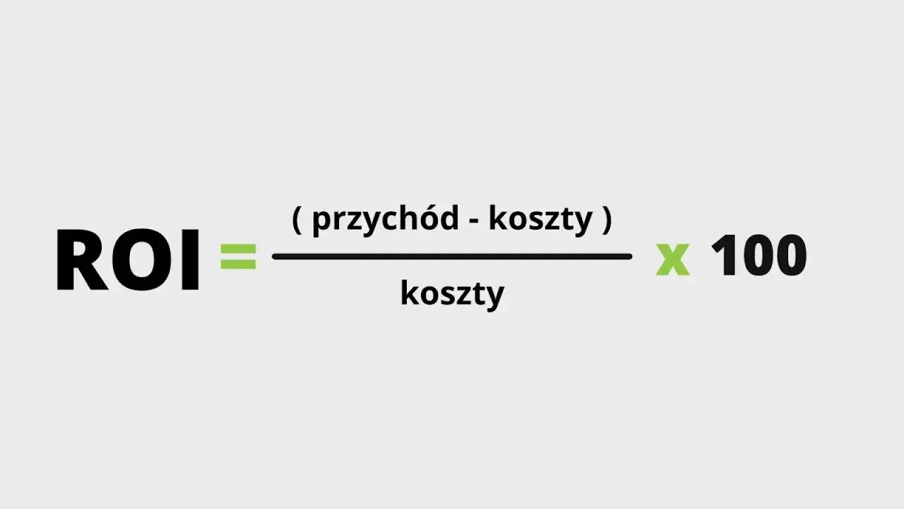 Wzór na ROI: (przychód - koszty) / koszty * 100. Dowiedz się, jak obliczyć rentowność inwestycji.
